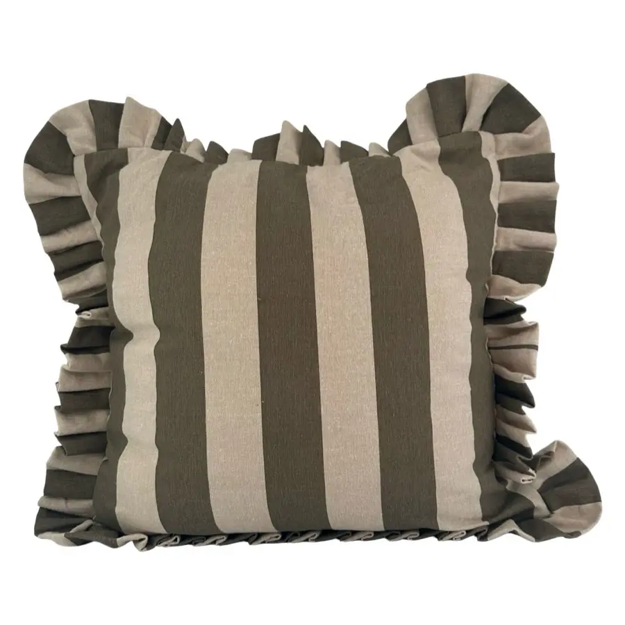 Kuddfodral Flounce Olive, 45x45cm