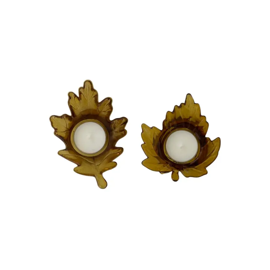 Ljuslykta Leaf Glas, Orange