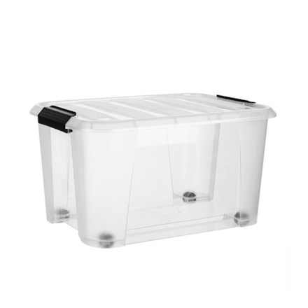 Förvaringslåda Inkl. Lock & Hjul Transparent, 15L