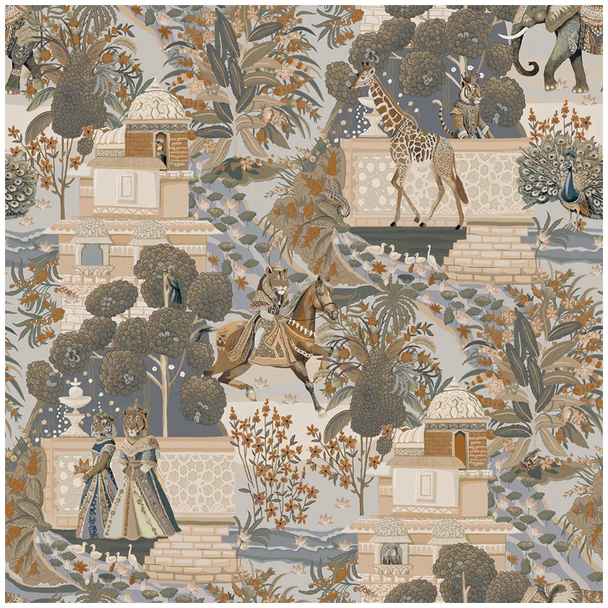 Tapet Journey to the East Jal Mahal Navy/orange 91801