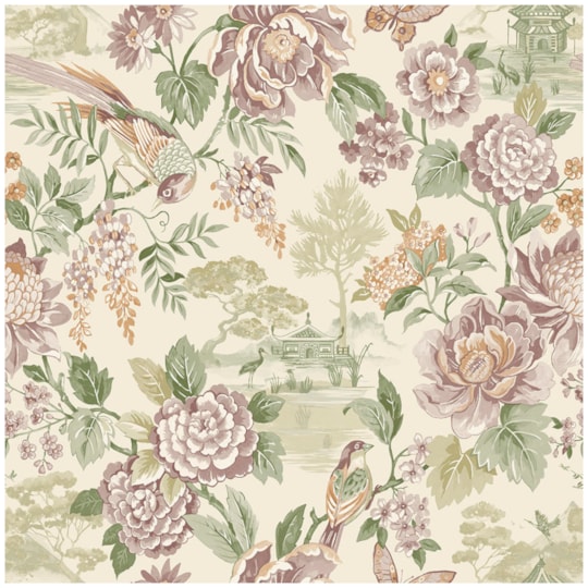 Tapet Journey to the East Hana Green/cream 91830