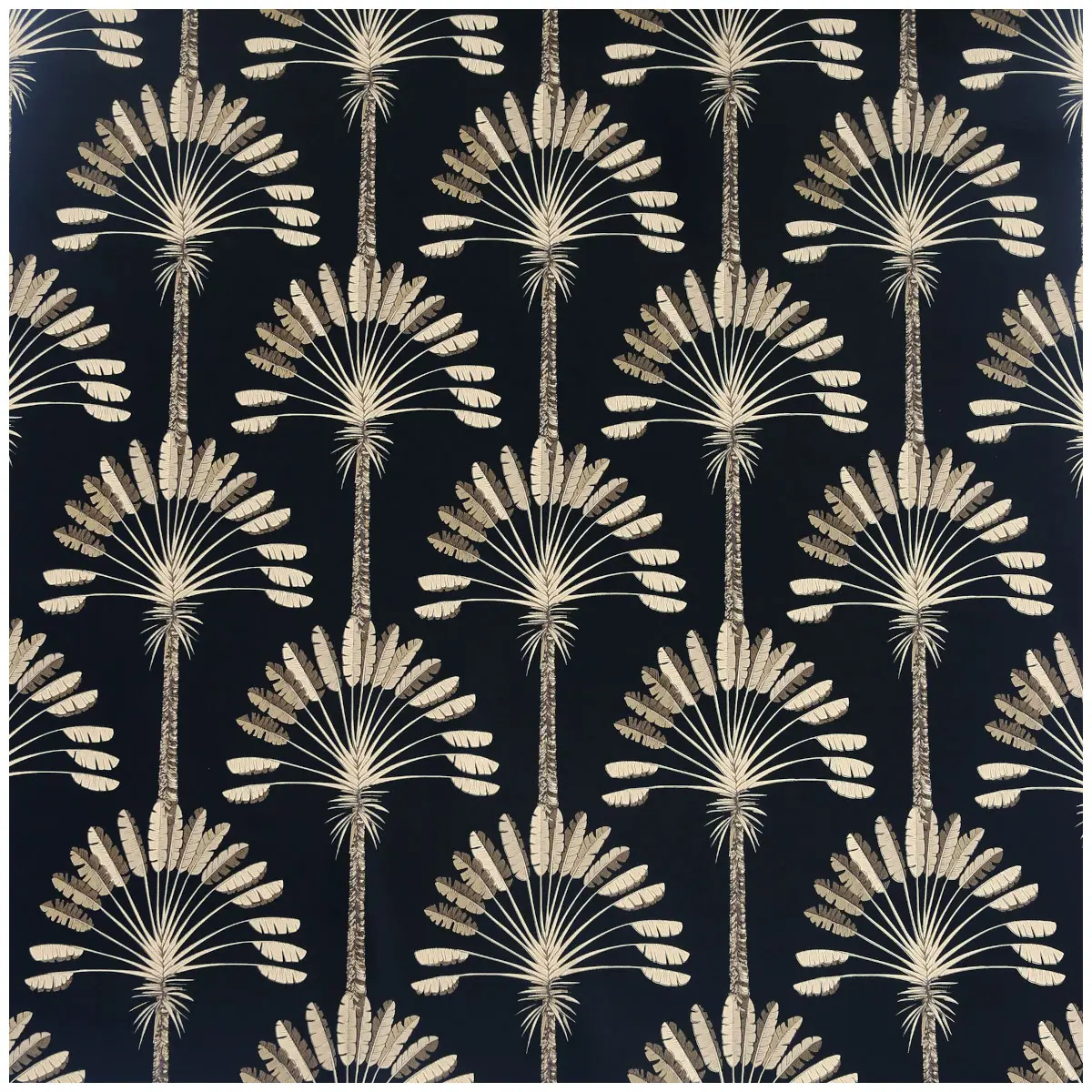 Tapet Fantasia III Palm Palace Black & Gold 921702