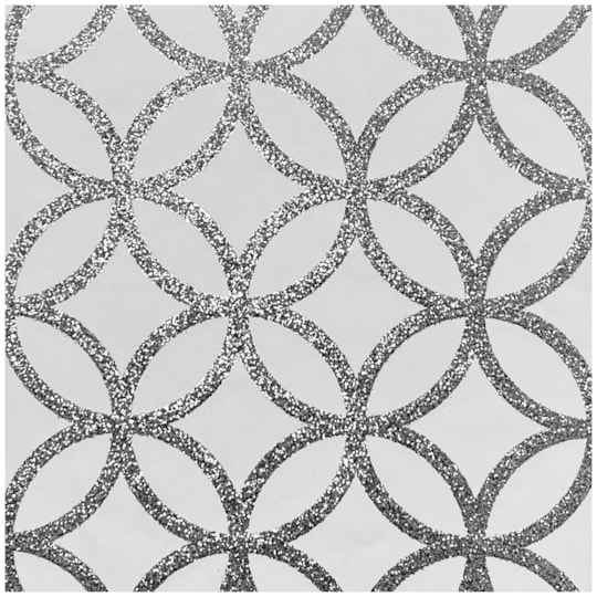 Tapet Fantasia III Sequin Geo White/silver 921707