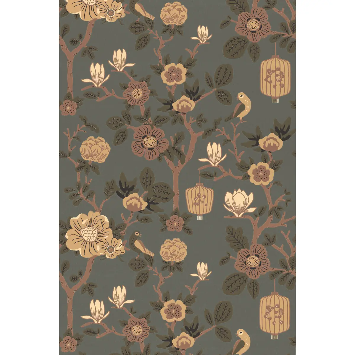 Tapet Tokyo Tea Moonlight Pine Green Blue