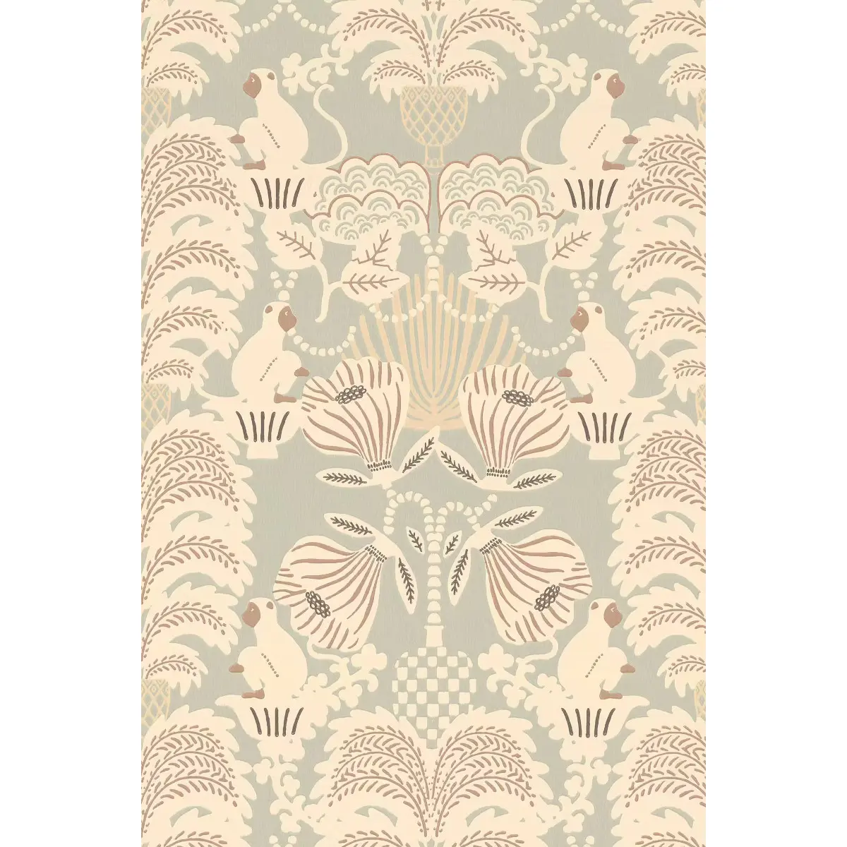 Tapet Hello Monkey Pale Sage Green