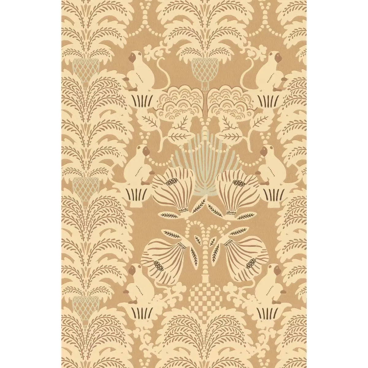 Tapet Hello Monkey Camel Brown