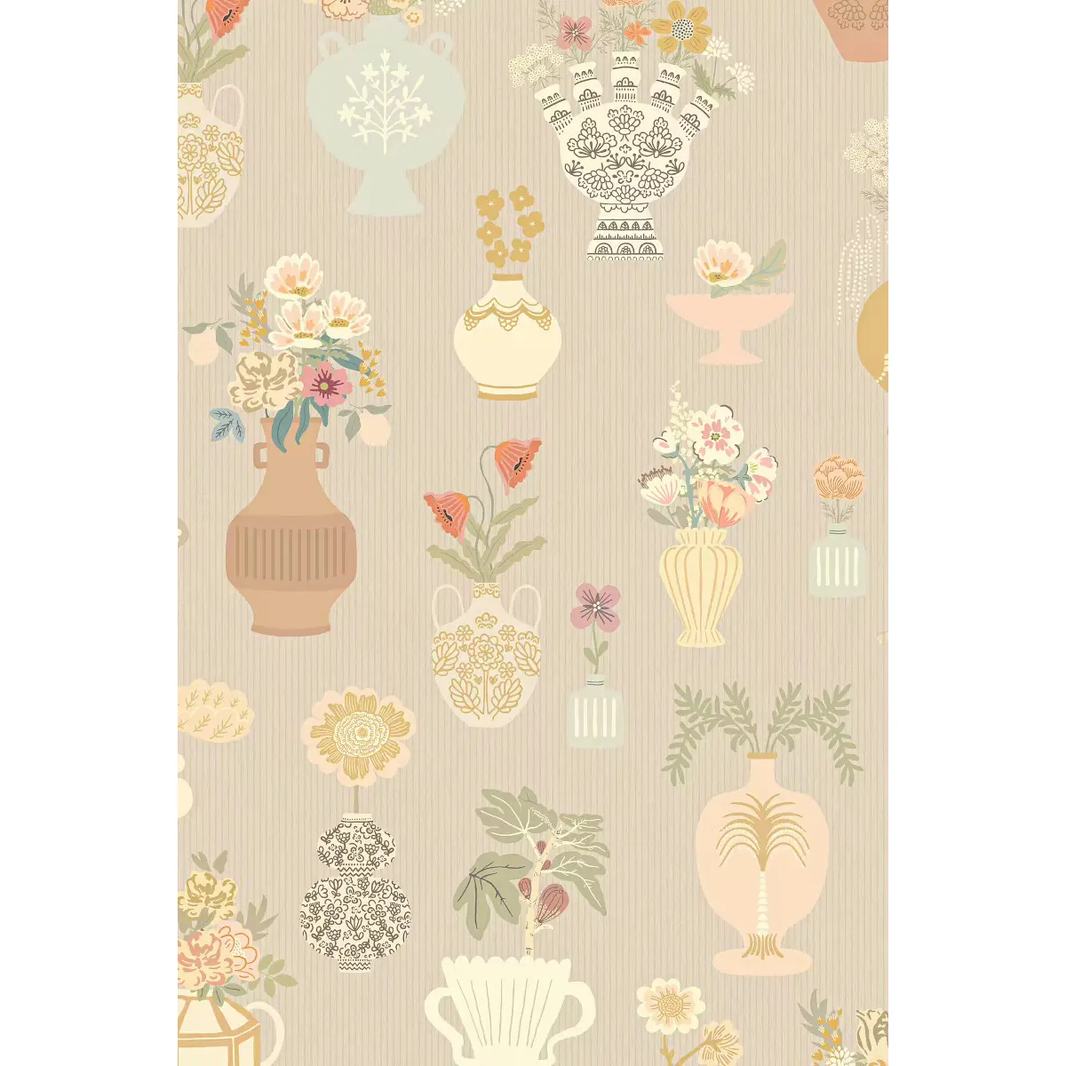 Tapet Floral Daiquiri Misty Gray