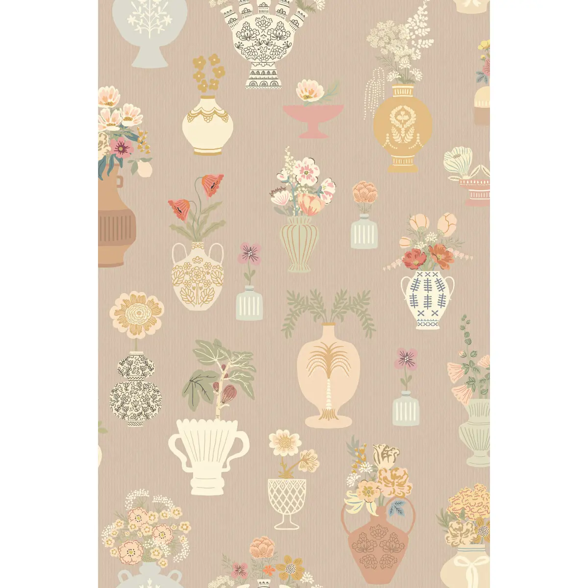 Tapet Floral Daiquiri Veil Merino Brown