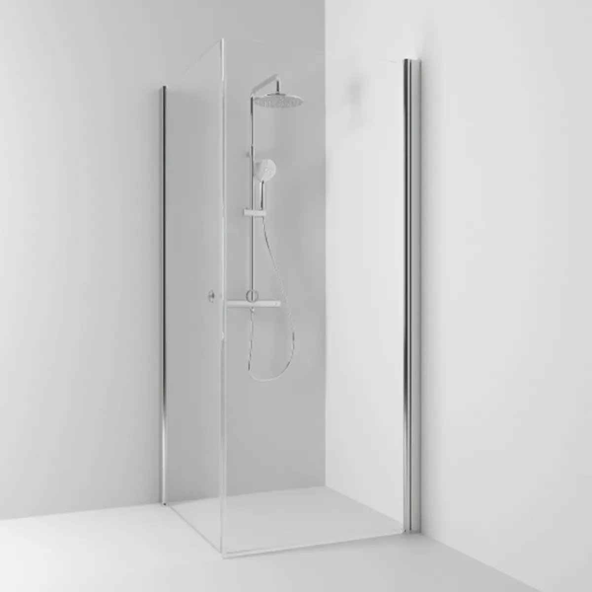 Duschhörna Skoga 90x90cm, Blank, Krom, Hålgrepp