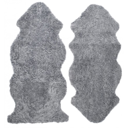 Fårskinn Curly Charcoal Grey Silver, 135x60cm