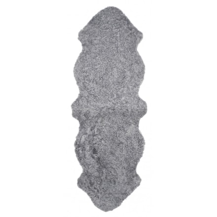 Fårskinn Curly Charcoal Grey Silver, 180x60cm