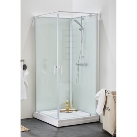 Duschkabin Breeze Square Silver, 90x90x198cm, Klarglas
