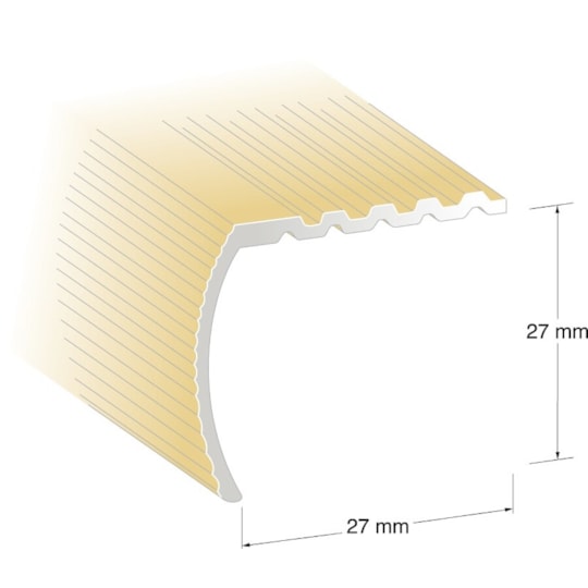 Trappnos Standard Aluminium, Guld, 2000x29x27mm