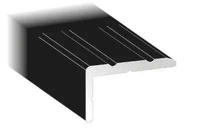 Trappnos Standard Aluminium, Svart, 1000x25x15mm