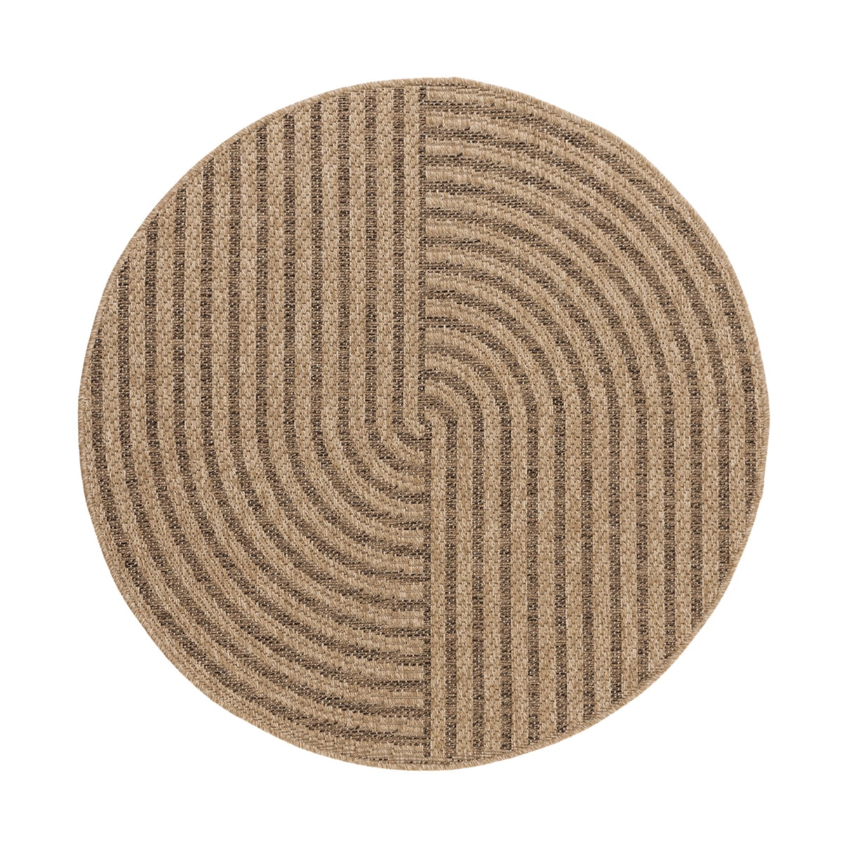 Vävd Matta Natural Inne & Ute Classic Rund Beige