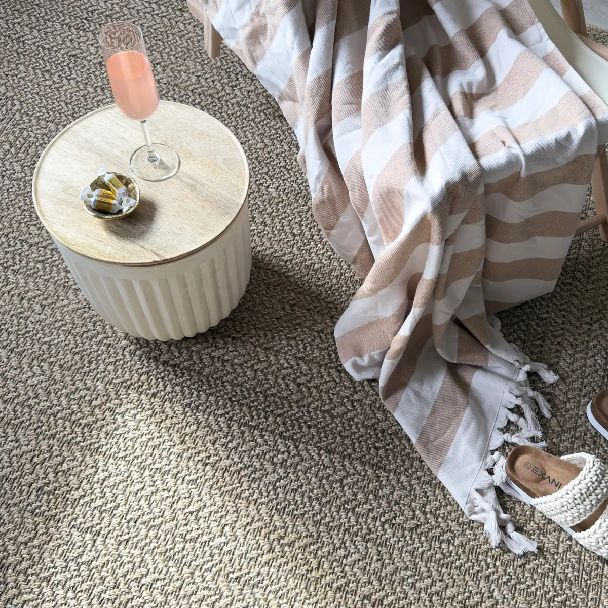 Vävd Matta Inne & Ute Natural Frame Beige