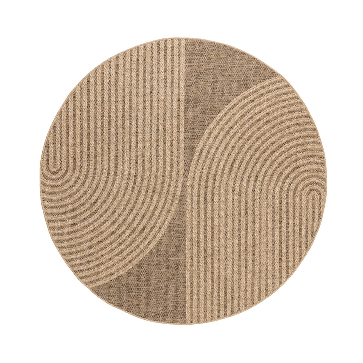 Vävd Matta Natural Inne & Ute Shape Rund Beige