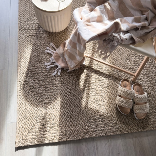 Vävd Matta Inne & Ute Natural Square Beige