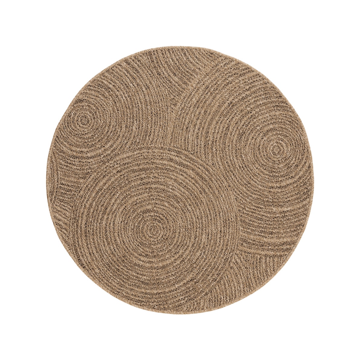 Vävd Matta Natural Inne & Ute Sun Rund Beige