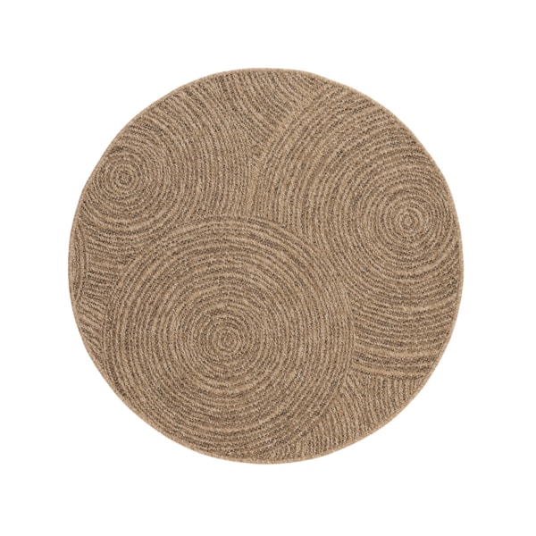 Vävd Matta Natural Inne & Ute Sun Rund Beige
