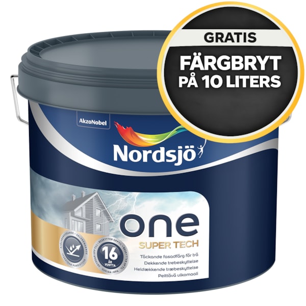 Träfasadfärg One Super Tech Bw, Halvmatt, 10L