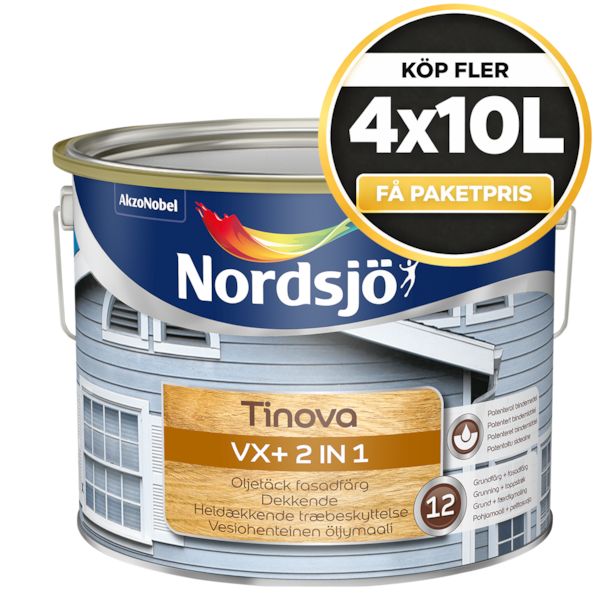 Träfasadfärg Tinova Vx+ 2 In 1 Valfri Kulör