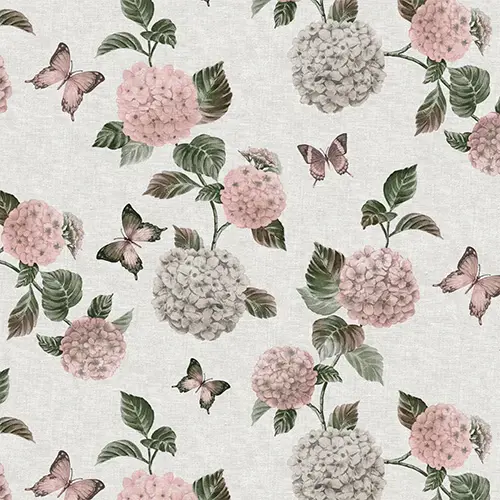 Vaxduk Hortensia Rosa 140cm metervara