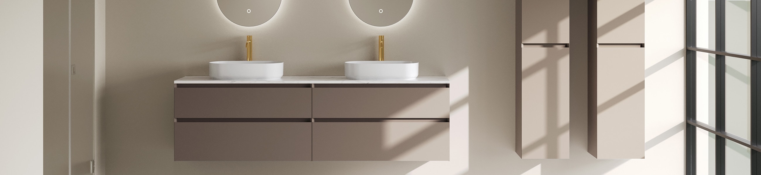 Modernt och minimalistiskt badrum