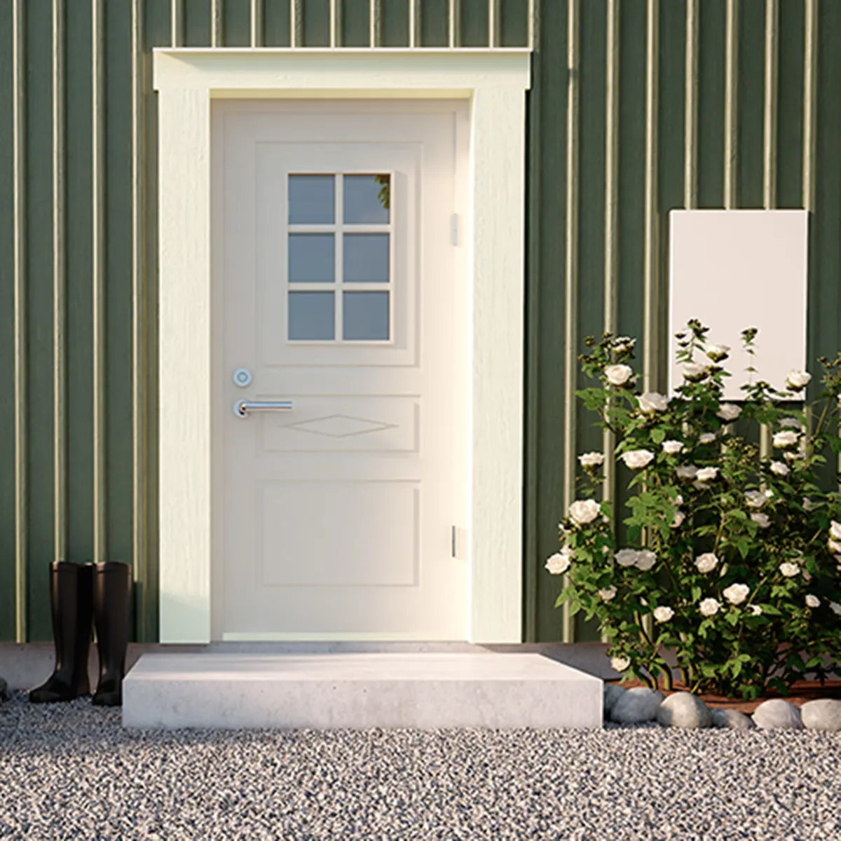 Hus målat i moss green från nordsjö