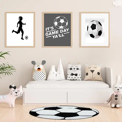 Fotbollsmatta i barnrum