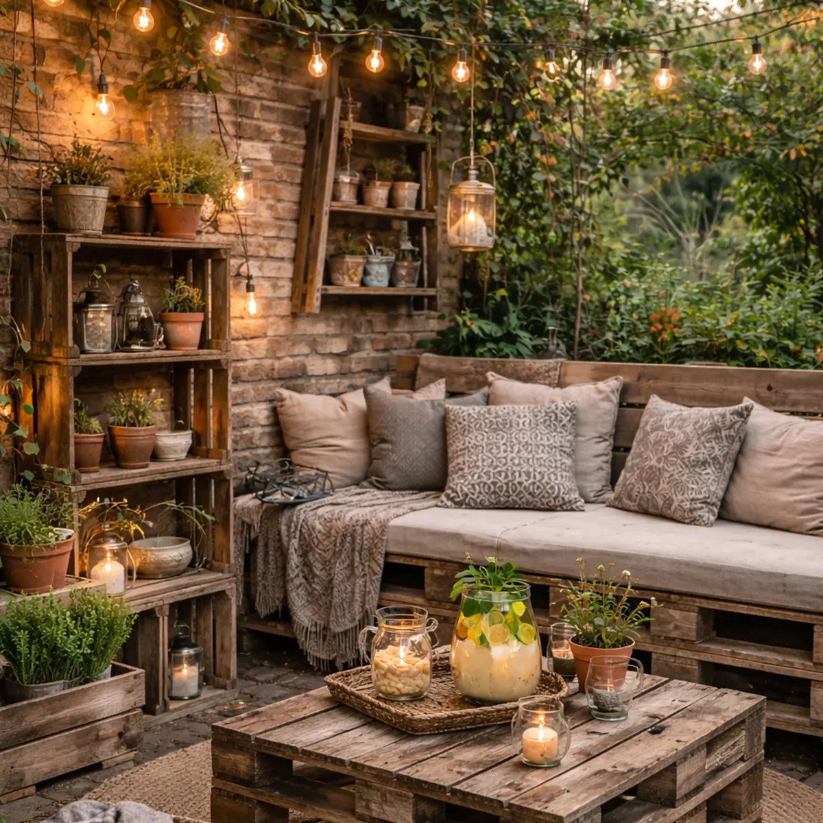 Inreda uteplats med återbruk och byggmaterial