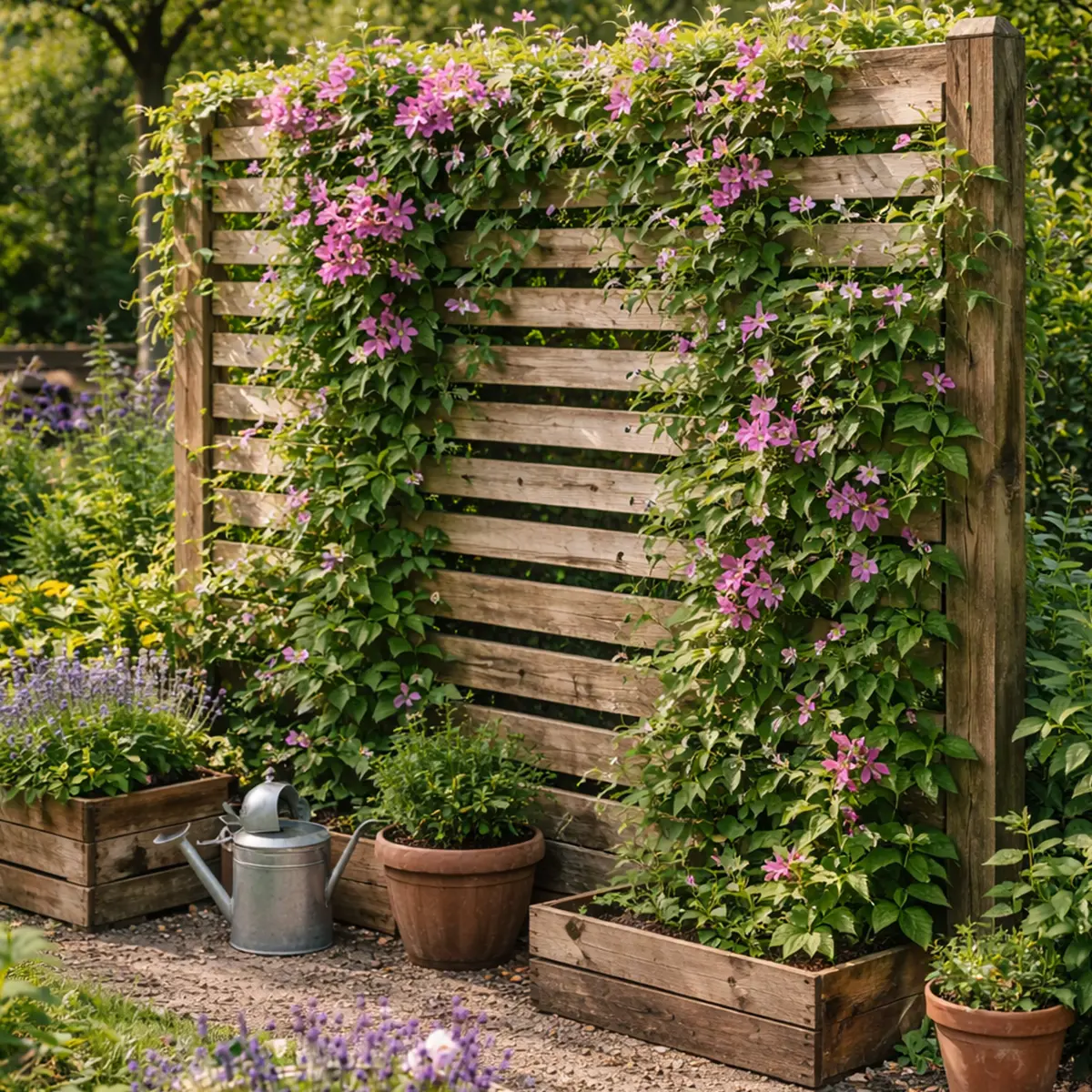 Bygg insynsskydd till uteplatsen med trä och byggmaterial