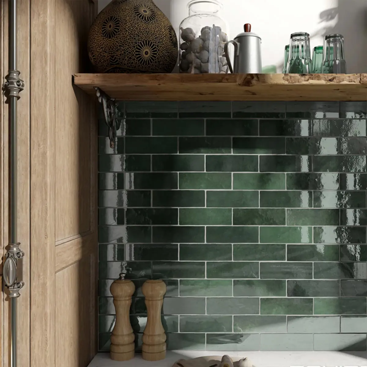 Kakel Artisan Moss Green i kök