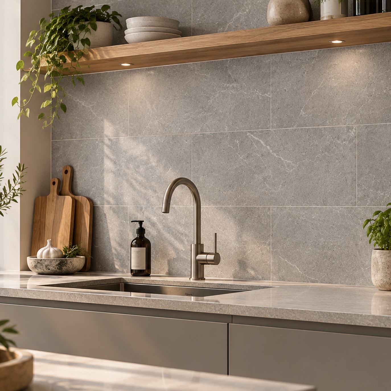 Granitkeramik Solid Grey Grå 30x60cm Matt – grå klinker med diskret stenmönster