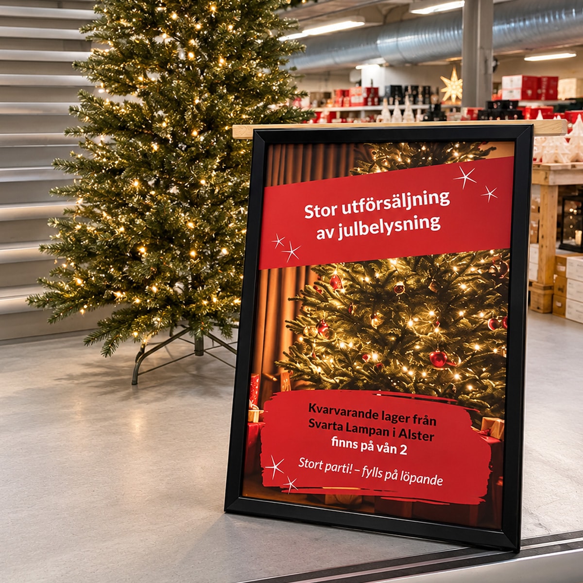 Julbelysning och julfynd på Stuvbutikens outlet i Karlstad