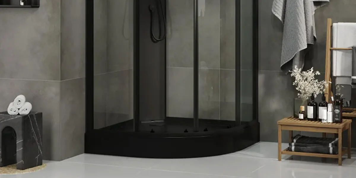 Duschkabin Fölsvik 90x90 cm matt svart