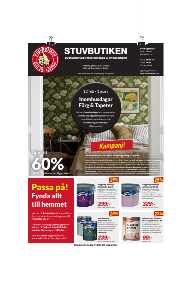 Stuvbutikens annonsblad Fixarveckor