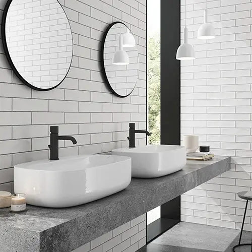 Rural vitt kakel med struktur